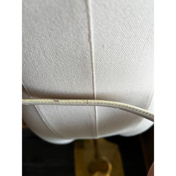 Vintage 80s White and Gold Thin Leather Belt Size XL - Picture 7 of 8